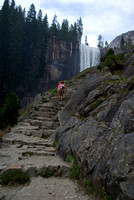The Mist Trail stairs with Vernal Falls