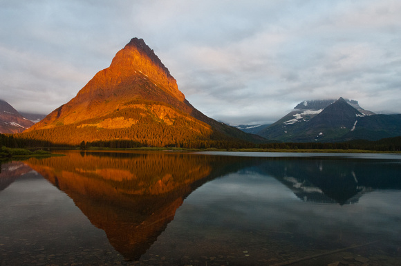 Mt Grinnell reflected in Swiftcurrent Lake, Glacier National Park