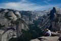 Visitors admire the Yosemite Valley